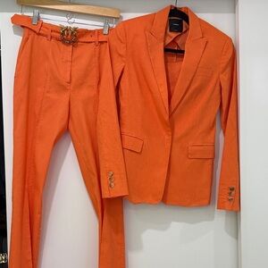 Orange Blazer Three-Piece Set